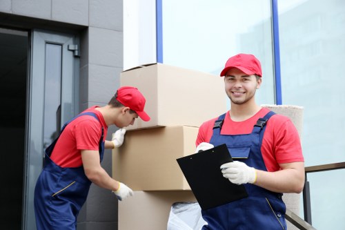 Organised student removal items ready for transport in Islington