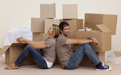 Professional removals team transporting items for an Islington move