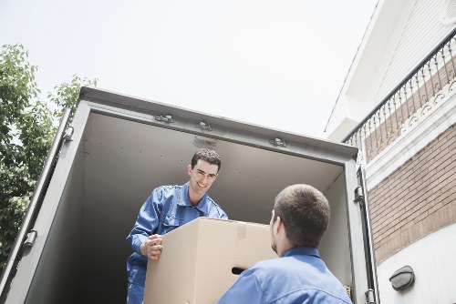 Furniture and boxes prepared for a student move in Islington